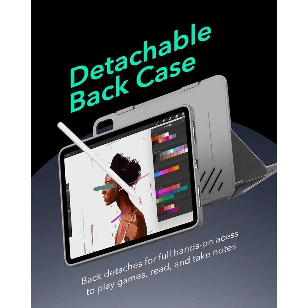 ESR Titanium Gray iPad Air Case 11” M3/M2 & 10.9” 5th/4th Gen Magnetic Stand